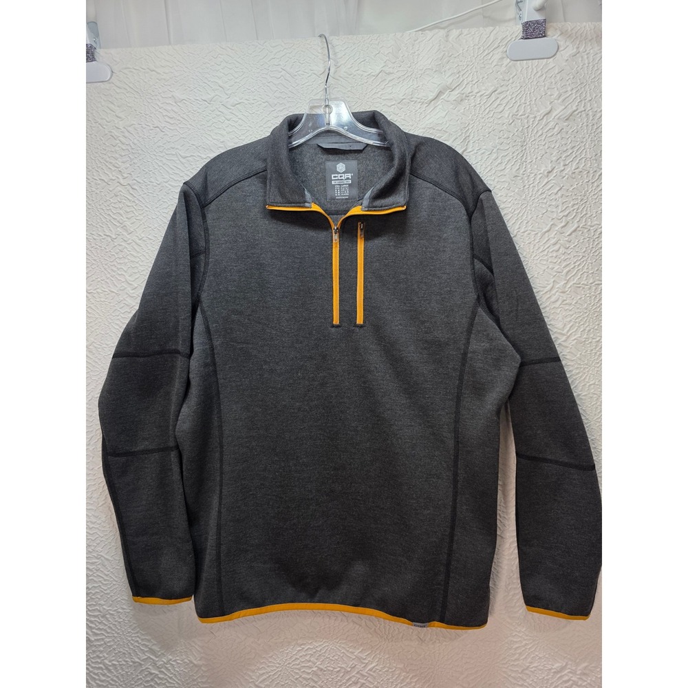 CQR Quarter Zip Pullover Mens Large Gray Orange HKZ305 Excellent Tactical Fleece